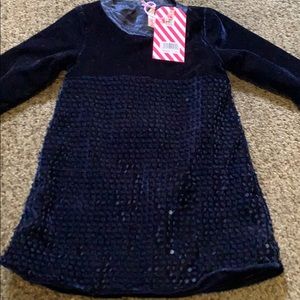 Billieblush navy sequin and velour dress